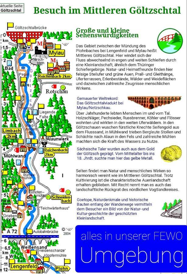 Ferienwohnung "Blick Mylau" - Naehe Freizeitpark Plohn & Weltgroesster Ziegelsteinbruecke Reichenbach im Vogtland Kültér fotó