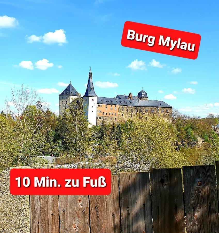 Ferienwohnung "Blick Mylau" - Naehe Freizeitpark Plohn & Weltgroesster Ziegelsteinbruecke Reichenbach im Vogtland Kültér fotó