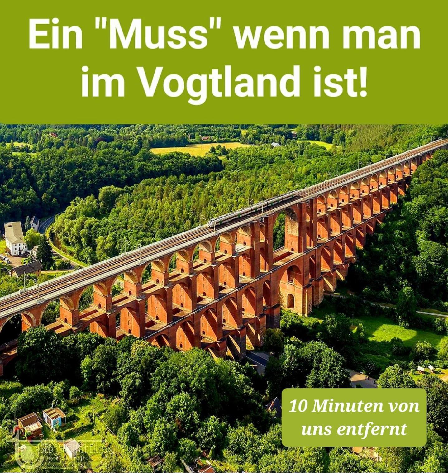 Ferienwohnung "Blick Mylau" - Naehe Freizeitpark Plohn & Weltgroesster Ziegelsteinbruecke Reichenbach im Vogtland Kültér fotó
